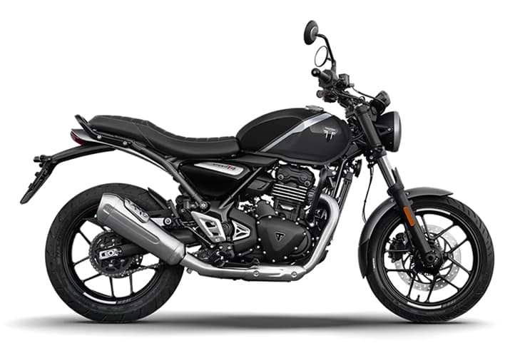 Phantom Black / Storm Grey Triumph Speed T4 right side profile black and grey